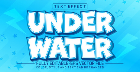 Under water font Text effect editable