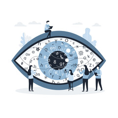 Conceptual vector illustrations of large-scale language models (LLM).