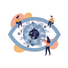 Conceptual vector illustrations of large-scale language models (LLM).