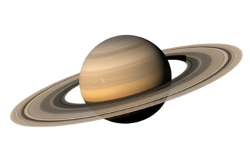 Saturn planet rings space isolated on transparent background
