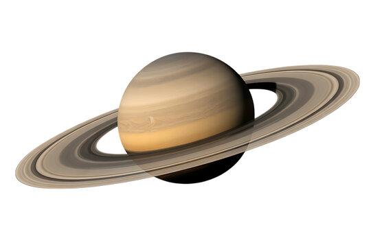 Saturn planet rings space isolated on transparent background