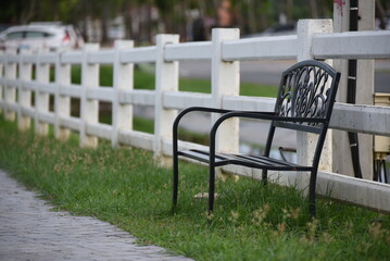 white bench in the park