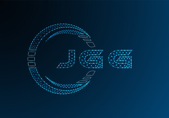 JGG low poly letter logo vector design. JGG lower poly logo design. Low poly logo.