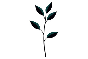 Simple Black and Green Plant Illustration for Craft Projects