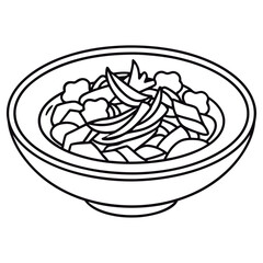 Colorful noodle dish in a bowl.
