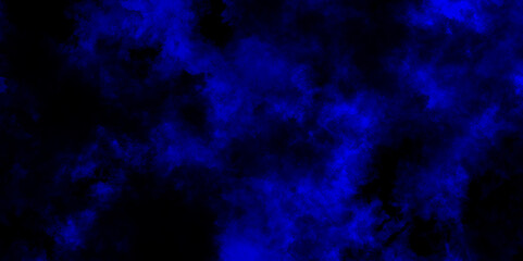 Blue misty dark background with smoke, Dark blue azure turquoise abstract grunge texture background, abstract blue smoke on black background, 