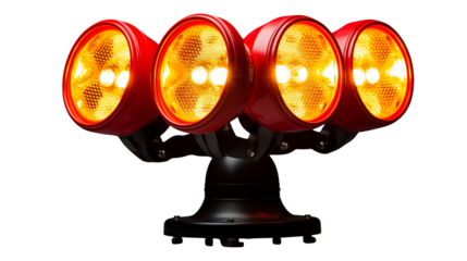 Powerful Quad LED Light Fixture Illuminates Darkness with Bright Amber Glow