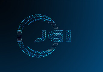 JGI low poly letter logo vector design. JGI lower poly logo design. Low poly logo.