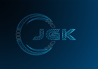 JGK low poly letter logo vector design. JGK lower poly logo design. Low poly logo.