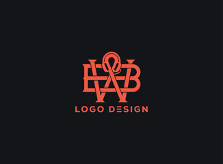 Creative WB monogram logo design with bold geometric red-orange letters on dark background, perfect for modern branding, tech startups, business identity, and creative companies