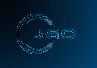 JGO low poly letter logo vector design. JGO lower poly logo design. Low poly logo.