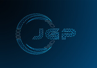 JGP low poly letter logo vector design. JGP lower poly logo design. Low poly logo.