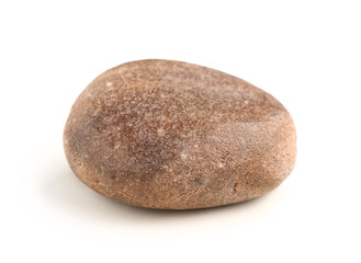 Brown pebble stone on white background