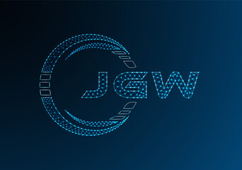 JGW low poly letter logo vector design. JGW lower poly logo design. Low poly logo.