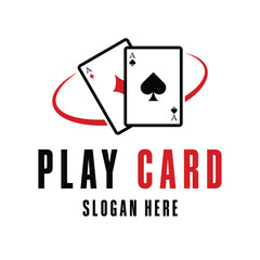play card poker logo design concept idea