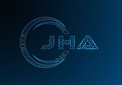 JHA low poly letter logo vector design. JHA lower poly logo design. Low poly logo.