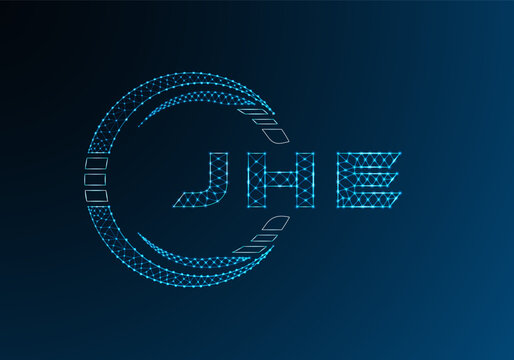 JHE low poly letter logo vector design. JHE lower poly logo design. Low poly logo.