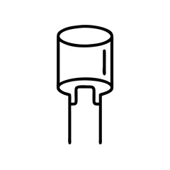 Minimalistic capacitor icon with black outline on transparent background  