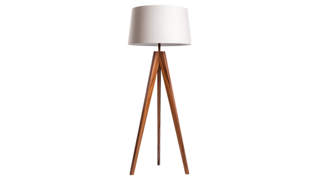 Elegant Tripod Floor Lamp with White Shade Modern Home Decor Lighting