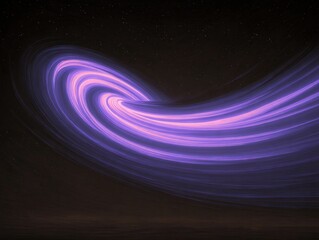 Abstract swirling light streaks against a dark night sky