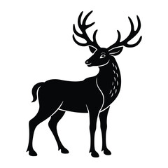 Majestic Stag Silhouette Elegant Black Deer Image