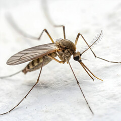 mosquito sucking blood on white background