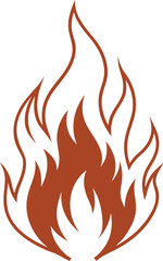 fire flames on white