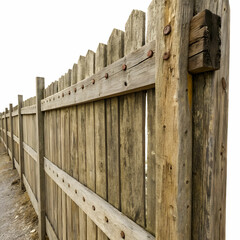wooden fence on a beach