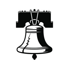 Liberty bell icon black and white illustration © motiur vector artist