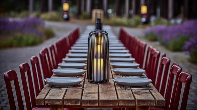 Rustic outdoor dining setting