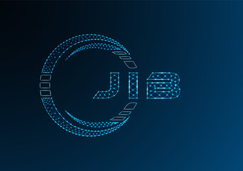 JIB low poly letter logo vector design. JIB lower poly logo design. Low poly logo.