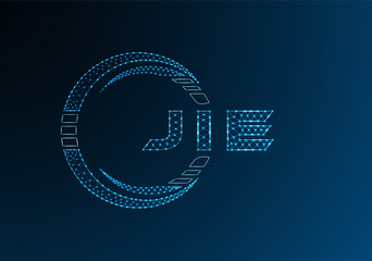 JIE low poly letter logo vector design. JIE lower poly logo design. Low poly logo.