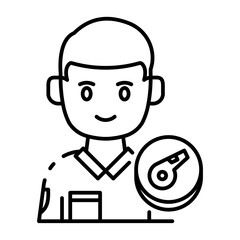 This Referee icon is suitable for World Cup, Football Sport, etc