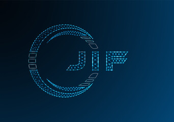JIF low poly letter logo vector design. JIF lower poly logo design. Low poly logo.