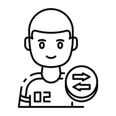This Substitute player icon is suitable for World Cup, Football Sport, etc