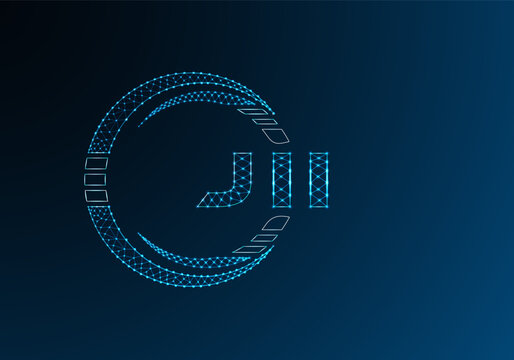 JII low poly letter logo vector design. JII lower poly logo design. Low poly logo.