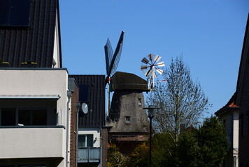 Historical Wind Mill in the Town Jever, Lower Saxony