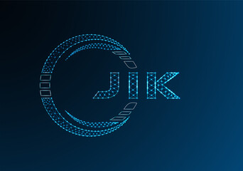JIK low poly letter logo vector design. JIK lower poly logo design. Low poly logo.