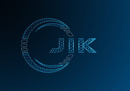 JIK low poly letter logo vector design. JIK lower poly logo design. Low poly logo.