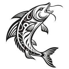 Editable Vector Catfish and Game Fish Set – Cartoon, Line Art, and Badge Style