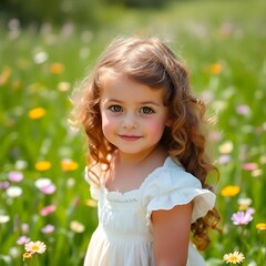 little girl in a field