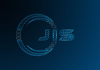 JIS low poly letter logo vector design. JIS lower poly logo design. Low poly logo.