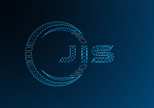 JIS low poly letter logo vector design. JIS lower poly logo design. Low poly logo.