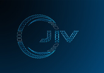 JIV low poly letter logo vector design. JIV lower poly logo design. Low poly logo.