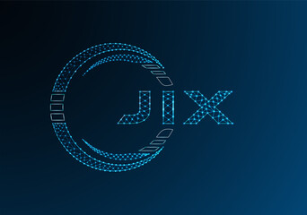 JIX low poly letter logo vector design. JIX lower poly logo design. Low poly logo.