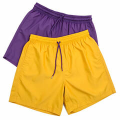 yellow shorts  isolated on white background