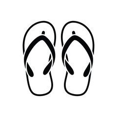 Simple black flip flops icon illustration