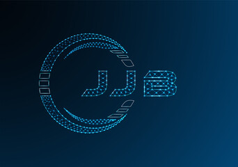 JJB low poly letter logo vector design. JJB lower poly logo design. Low poly logo.