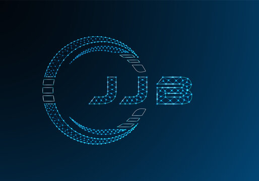 JJB low poly letter logo vector design. JJB lower poly logo design. Low poly logo.