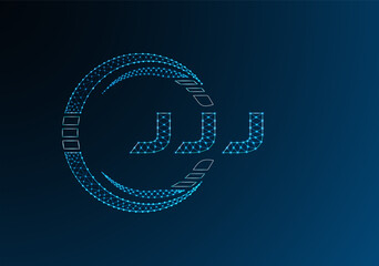 JJJ low poly letter logo vector design. JJJ lower poly logo design. Low poly logo.